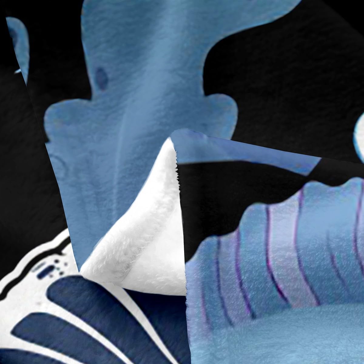 Cartoon Axolotl All Season Bed Blanket, Kawaii Axolotl Fleece Fuzzy Plush Blanket 3D Animals Flannel Throw Blanket, for Bed Sofa Couch Kids Salamander Black Blue Ultra Soft Room Decor 40"x50"