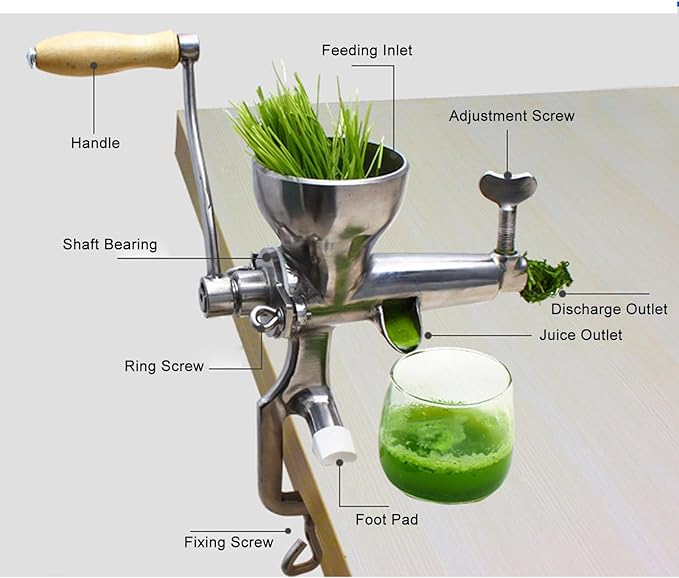 Extractor de Jugos Manual de Acero Inoxidable para Hierba de miniatura 4