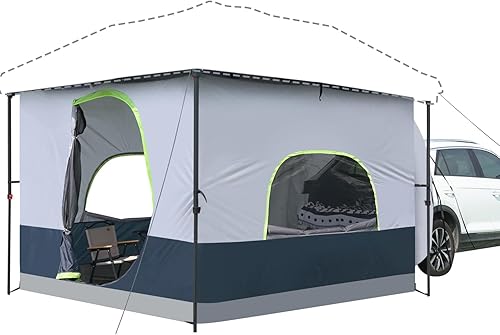 UNP Tienda de campaña cuadrada para automóvil, tienda interior para toldo de 10 x 10 pies en cabina de campamento Conecta el techo ventilado de la