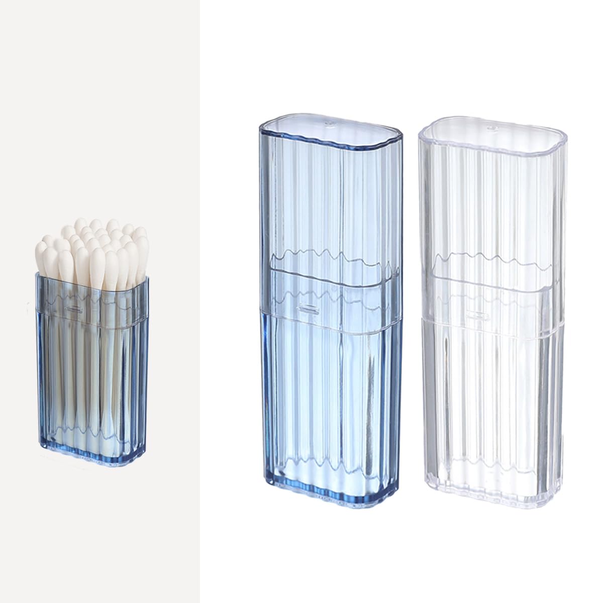 Portable Cotton Bud Holder & Toothpick Holder – 2 Pcs Travel Swab Organizer, Dustproof Cosmetic Case, Compact Multipurpose Storage for Toiletries & Personal Care