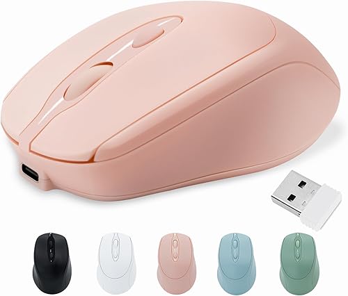 PiMivco Ratón inalámbrico recargable, mouse Bluetooth para laptopiPadMacBook ProAir, mouse silencioso para mesa PCSurface ProLenovoSamsung, mouse