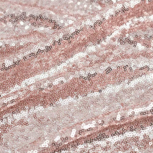 Hahuho 50x80 inch Rectangular Sequin Tablecloth Rose Gold, Glitter Tablecloth for Bridal Shower Decorations, Birthday, Wedding, Dessert, Banquet（50x80 Inch, Rose Gold） by Hahuho - Image 5