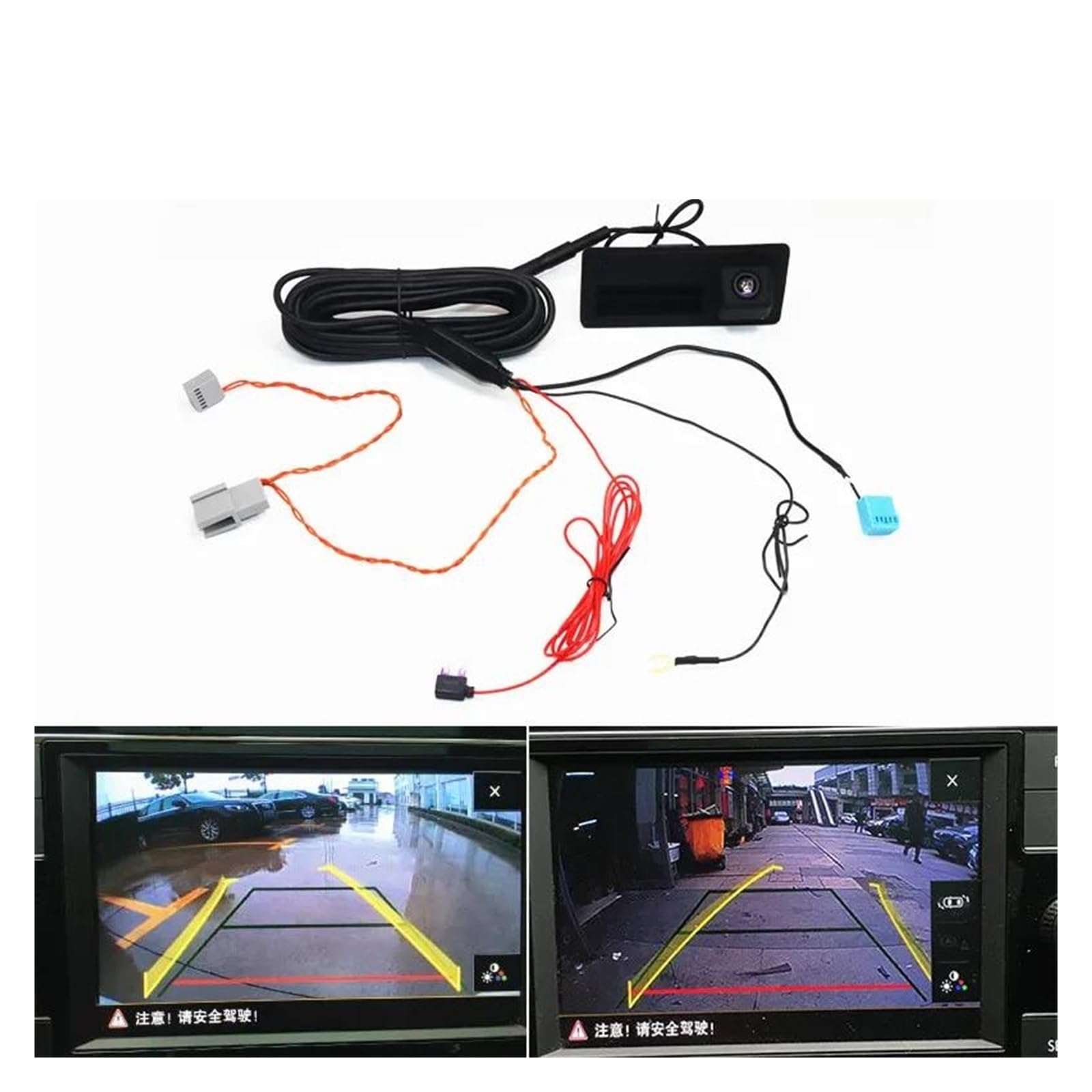 Marcha Atrás Cámara Cámara de visión Trasera de Respaldo para VW MQB PQ MIB con Datos Originales RCD330 para manija del Maletero del Coche con trayectoria dinámica