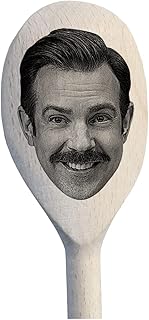 Ted Lasso's Face Engraved on a Wooden Spoon (30cm). Manager of English Football Team AFC Richmond. Jason Sudeikis. American Soccer TV Comedy