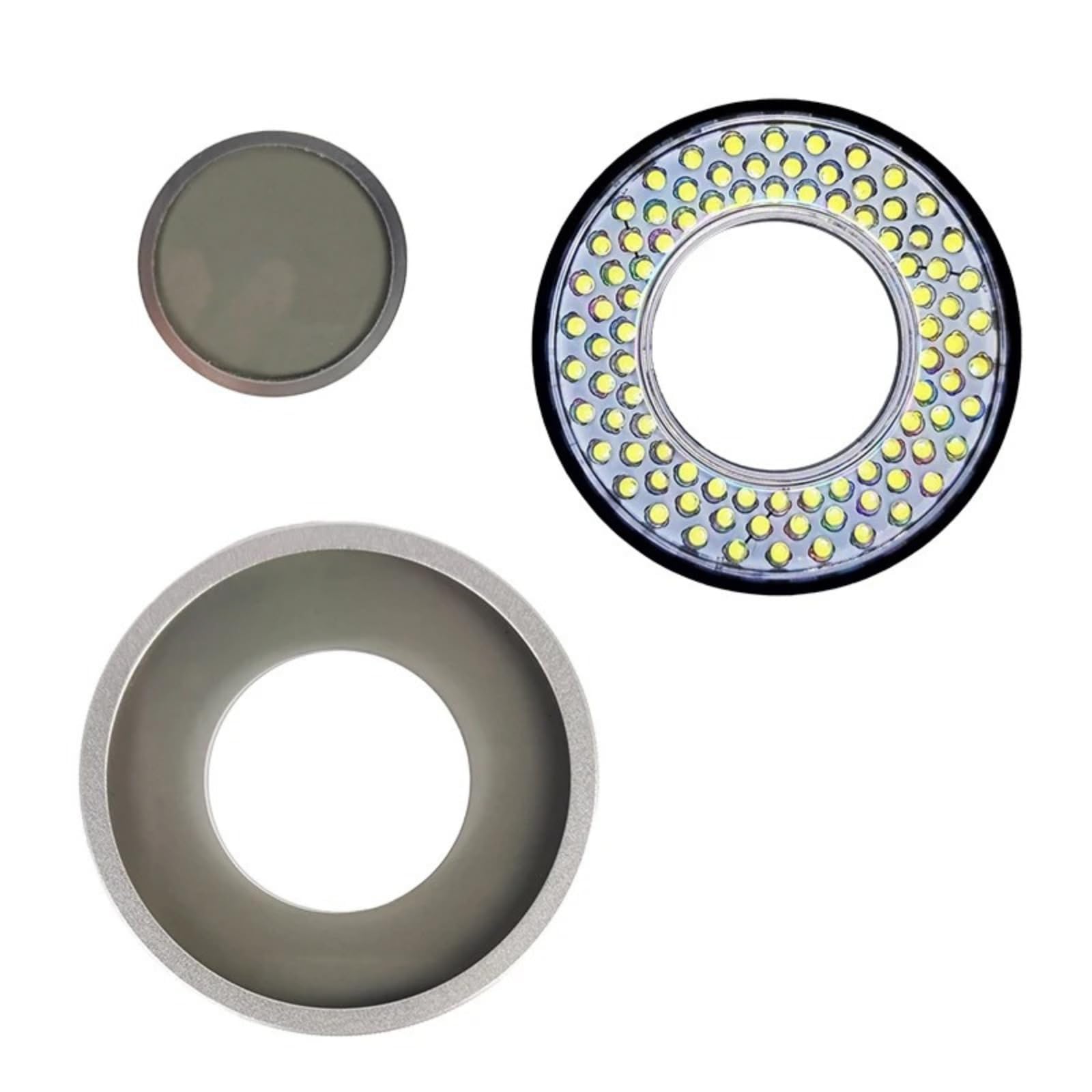 Anneau lumineux LED polarisé pour microscope, 90 LED USB, lampe anneau lumineux anti-éblouissement, source de lumière pour appareil photo numérique industriel, téléphone, outils de réparation de