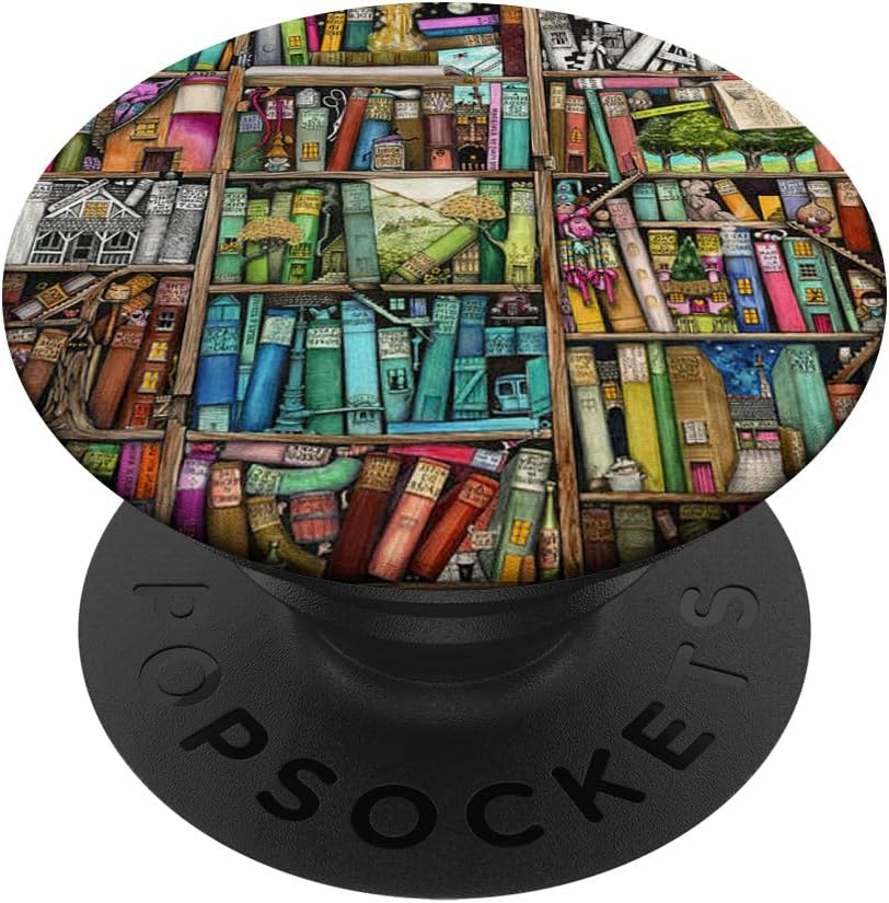 Reading Books Library Cool Book Shelves Book Lover Bookworm PopSockets Adhesive PopGrip