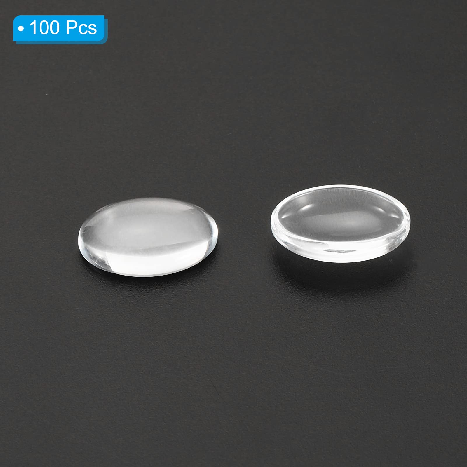 PATIKIL Transparent Glass Cabochons, 100Pcs 18x13mm Oval Glass Dome Tiles for Photo Pendant Jewelry Making Clear - Image 3
