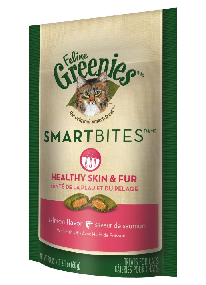 Greenies Smartbites Cat Treats 2.1-Ounce Skin and Fur/Salmon AD