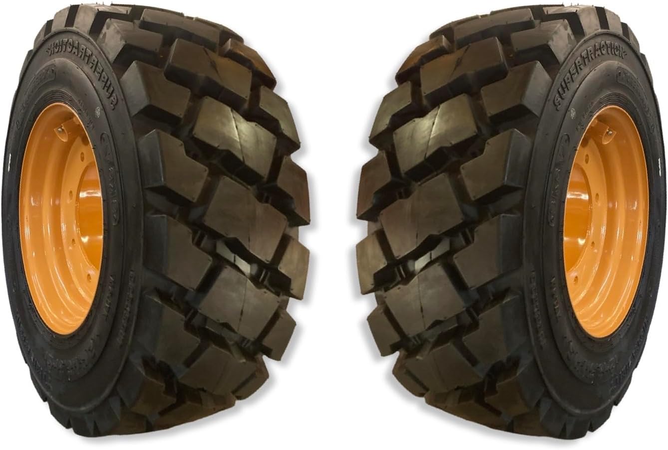 (1) Heavy Duty 12-16.5 Forerunner SKS-7 Front Backhoe Loader Tire on Wheel/Rim (8 lug) for 4WD (4X4) Case 580L, 580SL, 580 Super L, 580M, 580SM, 580 Super M -14PLY-12X16.5
