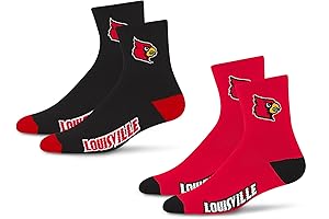 Louisville Cardinals For Bare Feet Quarter Sock