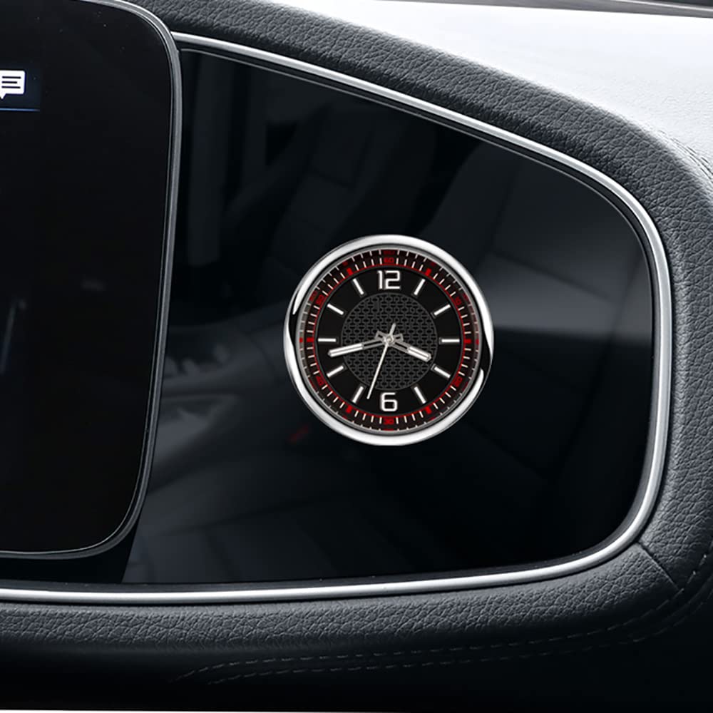 Car Clock Quartz Watch Carbon Fiber Cover Trim for Mercedes Benz GLE Class W167 V167 GLS63 X167 AMG 450 350 Accessories (Black)
