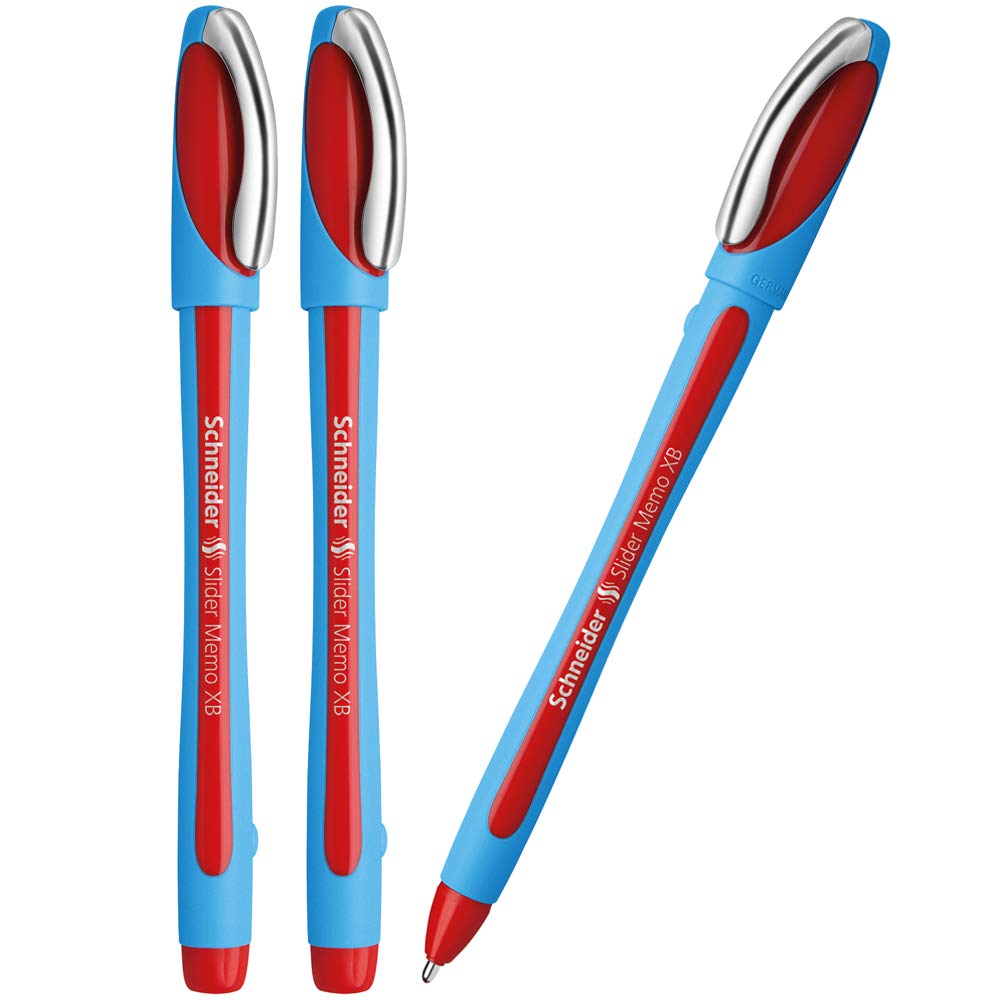Schneider Slider Memo Ballpoint Pen Pack of 3 Paste Extra Large Red