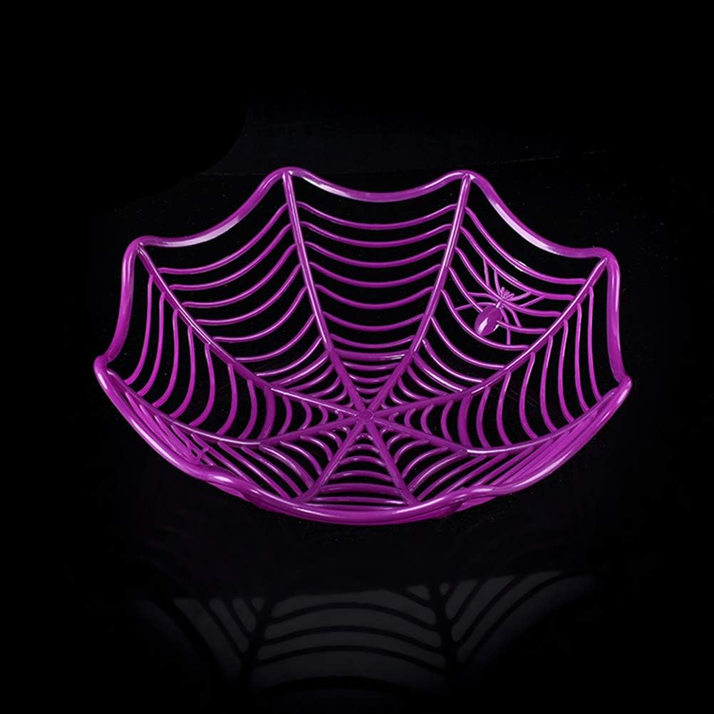 ABOOFAN Halloween Spiderweb Bowl 3pcs Spider Fruit Plate Fruits Candy Basket Spooky Spiderweb Decor Random Color