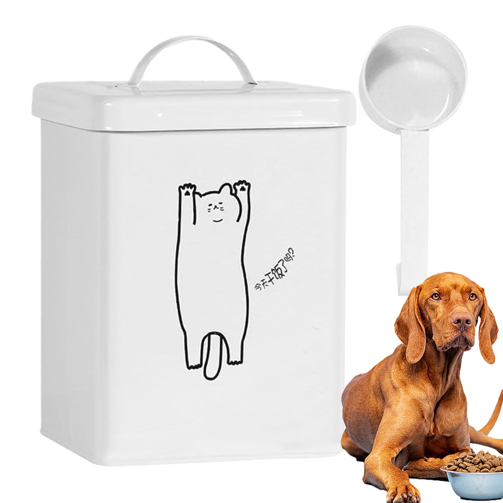 Contenedor de alimentos para mascotas: contenedor de almacenamiento de refrigerios impermeables 5L, diseño sellado duradero | Accesorio de cocina de alimenticio con tapa y cuchara, manija conven