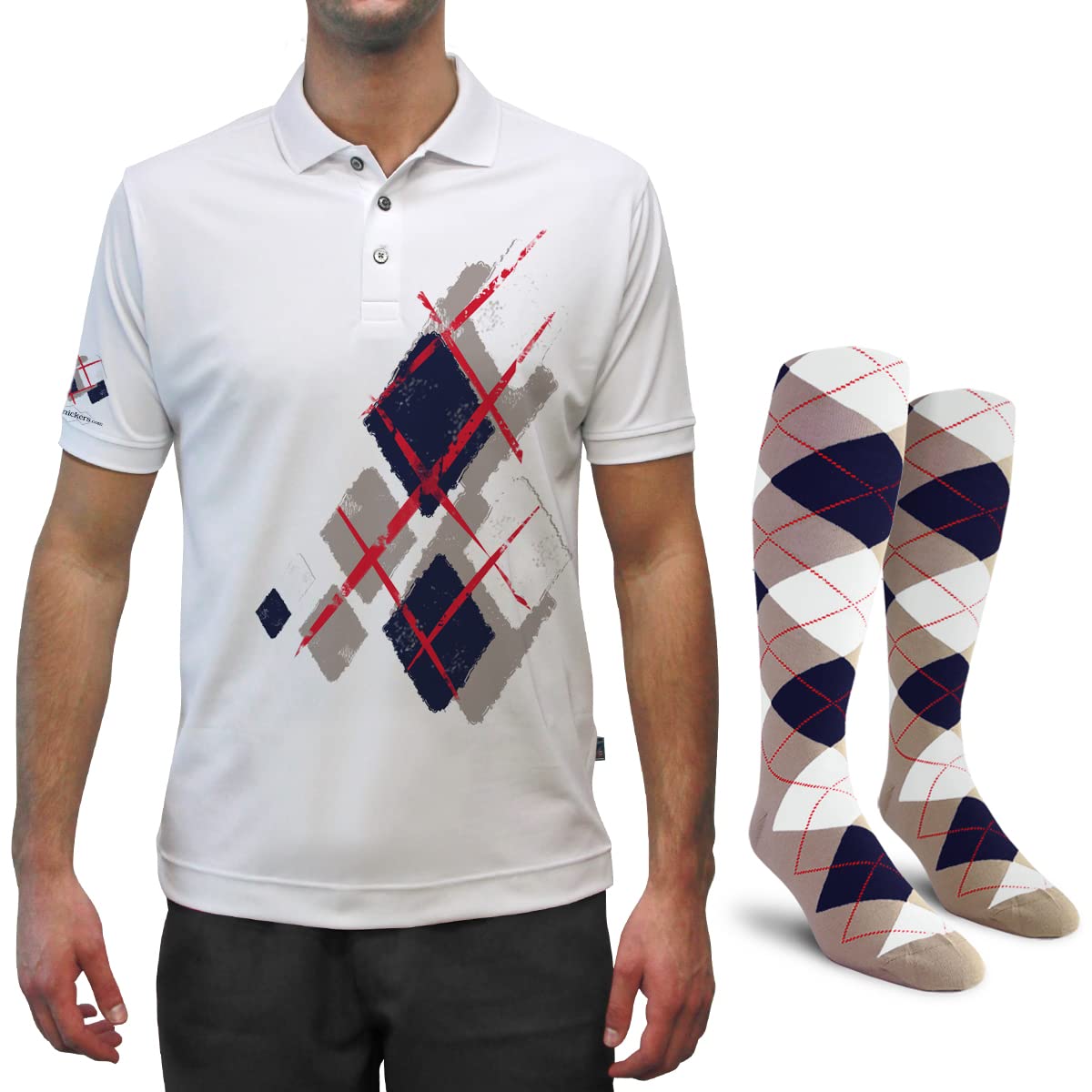 Dry Fit Graphic Polo da golf da uomo, ideale per sport e tutte le attività all'aria aperta - Argyle Utopia