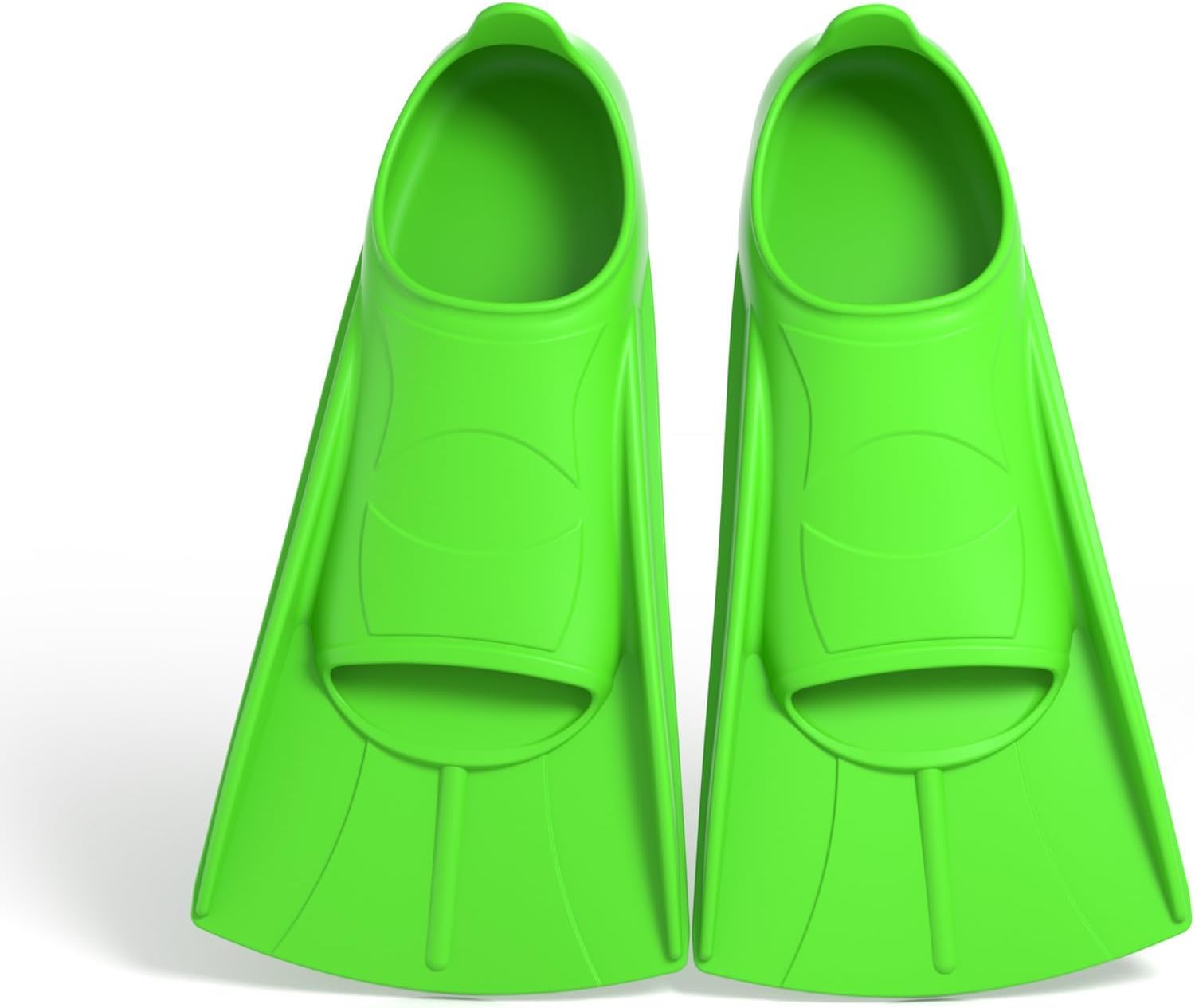 Flippers Kids Swim Fins Comfortable Silicone Flippers for Swimming and Diving, Suitable Size for Beginners Kids Adults (Lime Green, L(39-41))