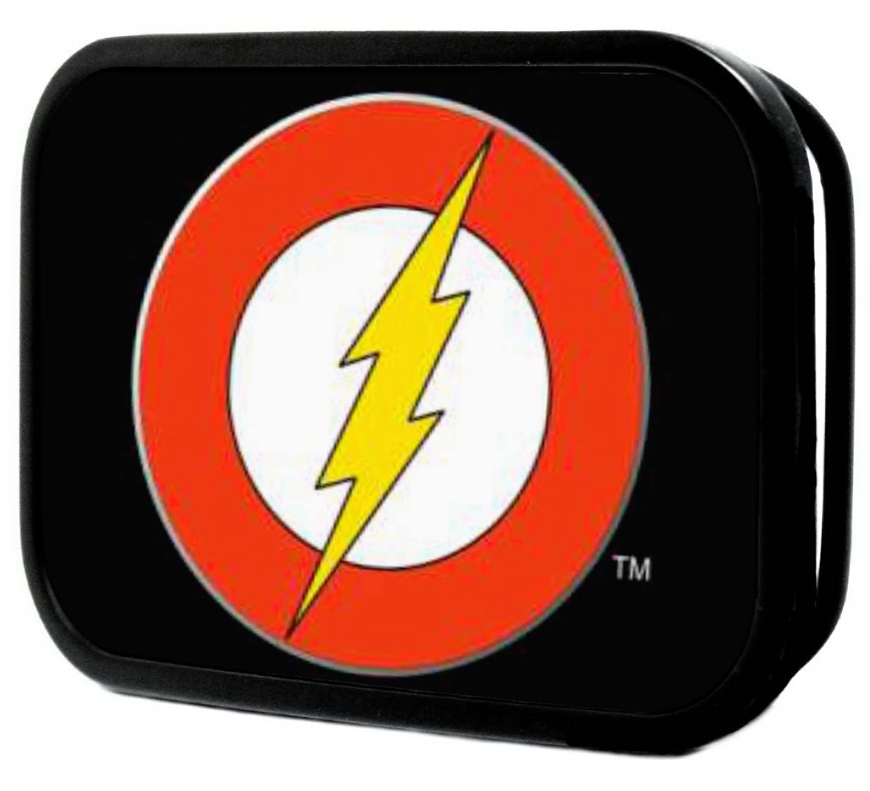 Belt Buckle Flash Logo Black Rectangle 3.5 Inches by 2.5 Inches