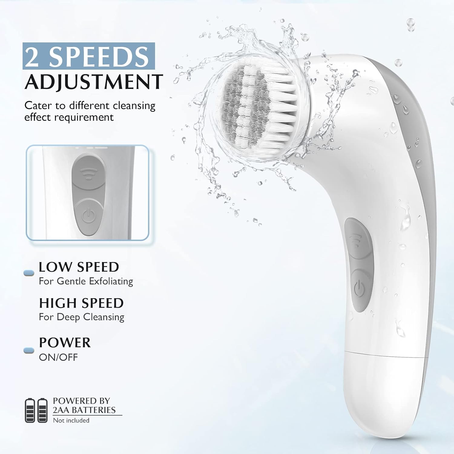 Facial Cleansing Brush Face Scrubber: Silicone Electric Exfoliating Spin Travel Cleanser Device Waterproof Deep Cleaning Exfoliation Rotating Acne Skin Spinning Cleaner System Case Set Christmas Gift : Beauty & Personal Care