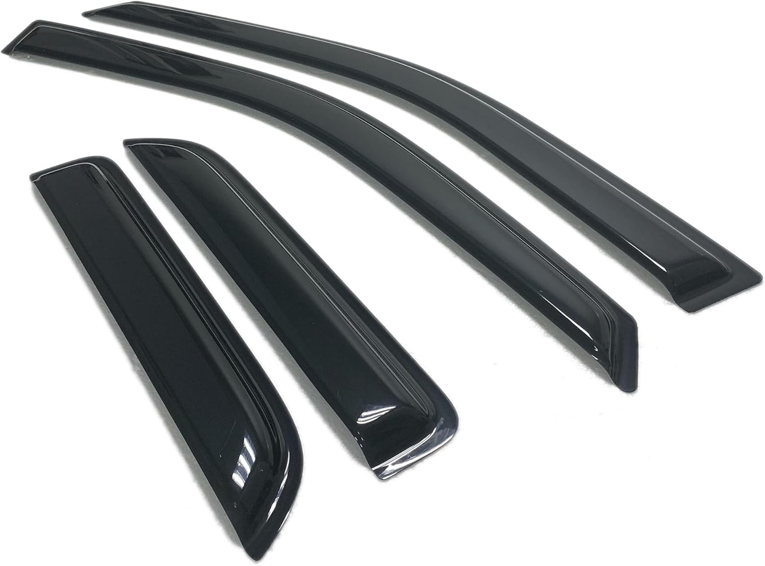 Smoke Tinted Window Visor Sun Rain Vent Guard Shade Deflector Compatible with Dodge Ram 1500 Extended/Quad Cab 2009-2018