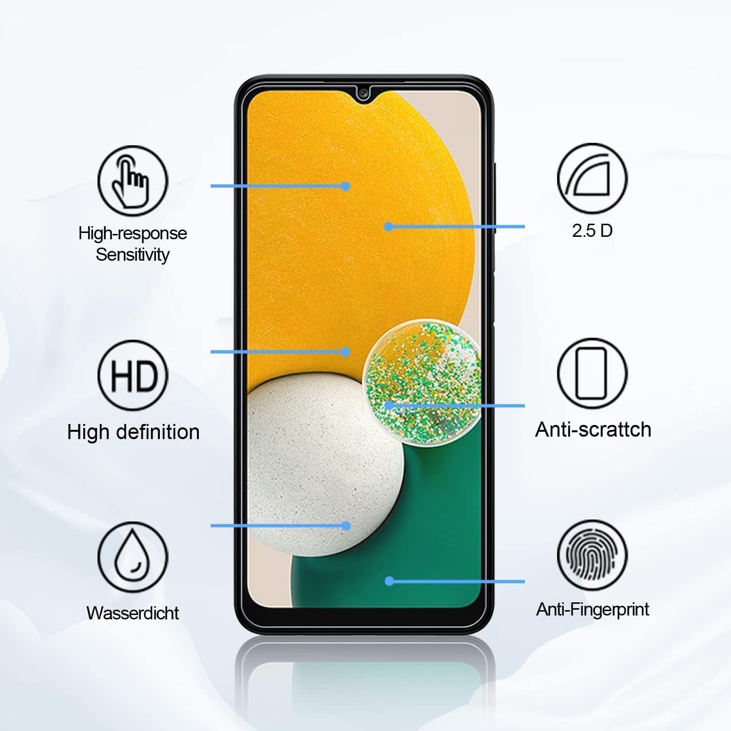 PULEN [3-Pack] for Samsung Galaxy A13 5G/A13 4G LTE/A12/A42/A32 5G/A03S/A23 4G/A23 5G/A04/A04S Screen Protector, HD Clear Anti-scratch Bubble Free 9H Hardness Tempered Glass