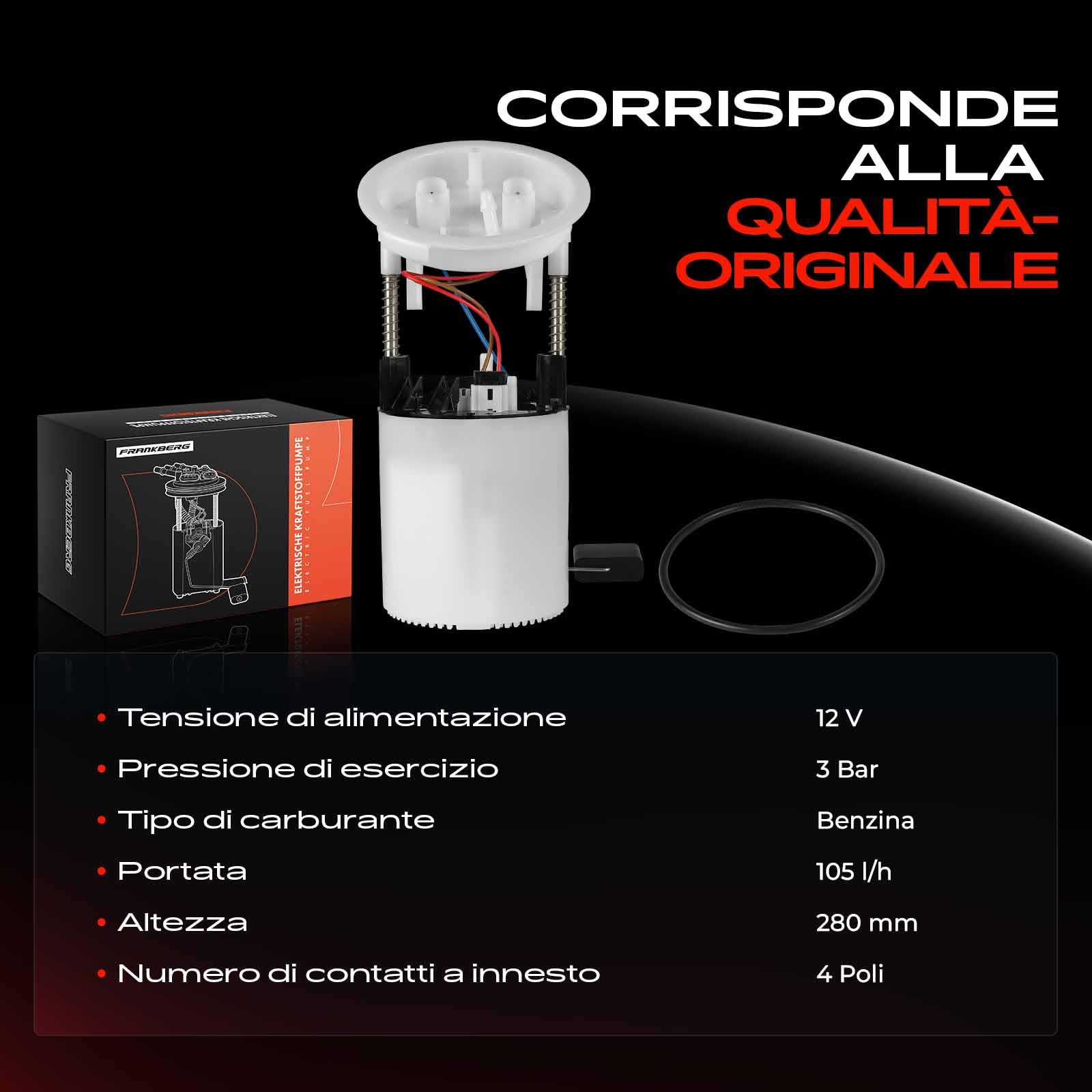 Pompa Carburante Benzina per Serie 1 E81 118i 130i E82 120i E87 118i E88 120i Serie 3 E90 E91 E92 E93 318i 320i X1 E84 1.6L 2.0L 3.0L Benzina 2004-2015 16147197075 | senza sensore di pressione, 4 pin, 16147197075; Compatibile con: Serie 1 Cabrio E88, Seri