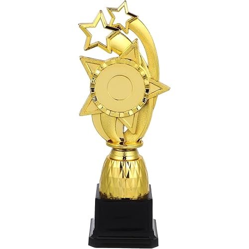 NOLITOY Golden Trophy Cup 10 Inch Star Award Trophy Plastic 1st Place Trophy for Sports Tournament, Award Ceremony, Party Celebration, Reward, Winning Prize