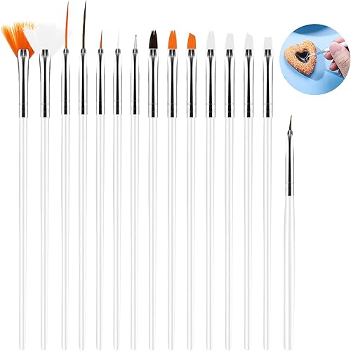 Miniatura 9 de 15 pinceles de pintura para pasteles, kit de pinceles para decoración de pasteles, herramientas de pincel seguras para alimentos, suministros de