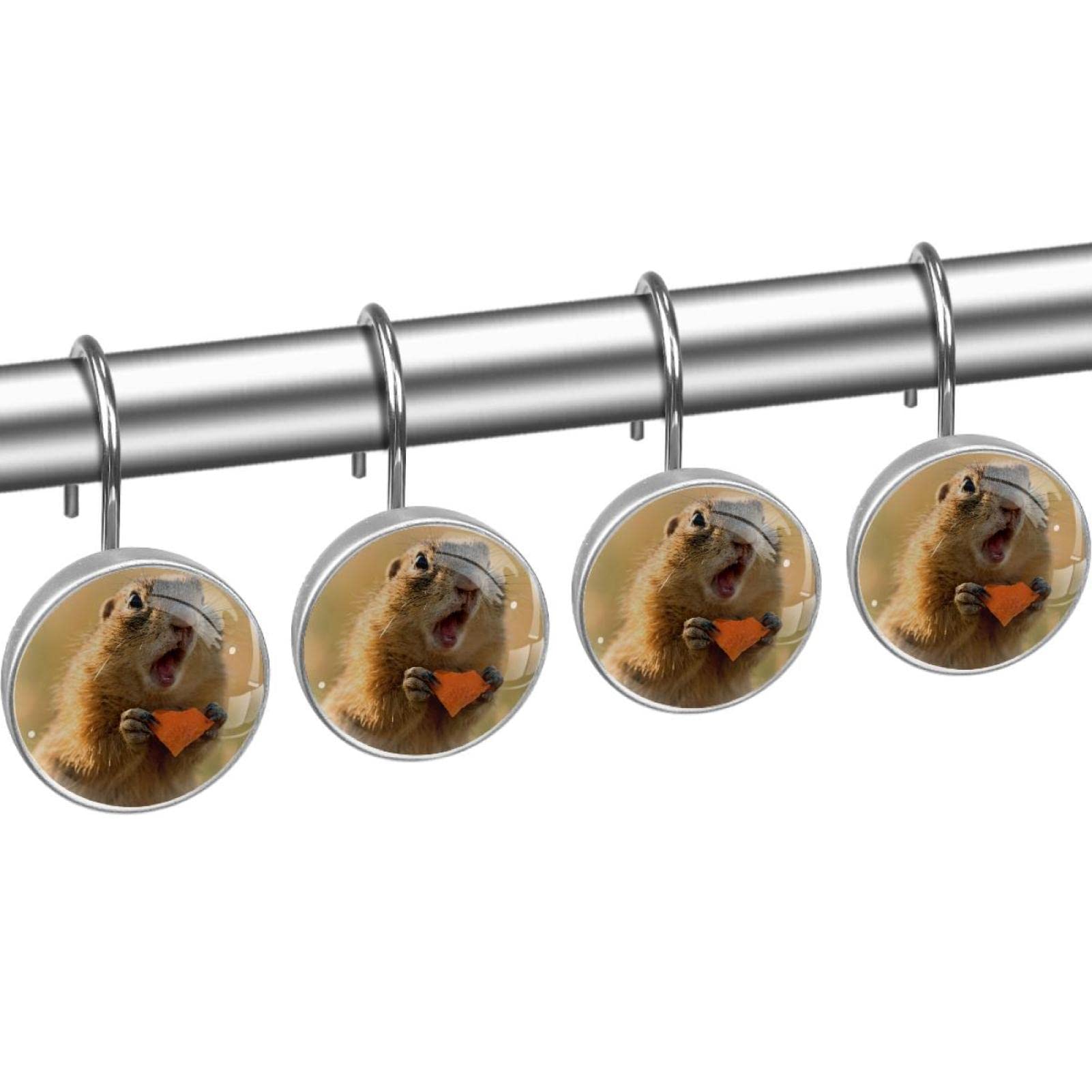 Set Di 12 Anelli Per Tenda Da Doccia A Forma Di Mucca – Ganci In Metallo Antiruggine – Decorazione Rustica Per Bagno - 2