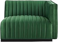 Vista 32 de Modway Conjure - Sofá seccional tapizado de terciopelo de alto rendimiento, con canal, silla sin brazos en negro y gris