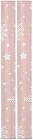 Vista 2 de Juego de 2 fundas protectoras antideslizantes para manijas de puerta de refrigerador, diseño de copos de nieve, color rosa, mantiene tu