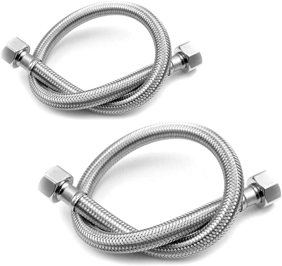 Stainless Steel Braided Supply Line Toilet Hose Connector, 16 Inches