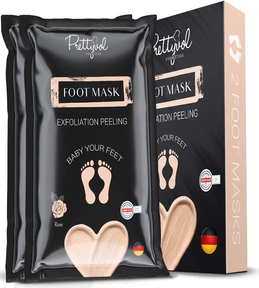 2 Pack of Foot Peeling Mask for a Soft, Smooth & Healthy Feet within 1-2 weeks – Formulated & Tested in Germany by Prettyvol