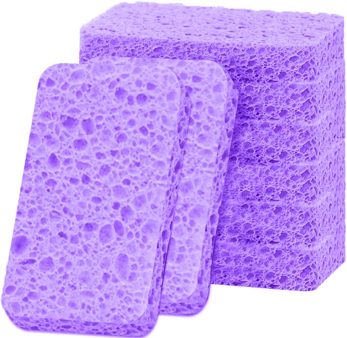 Image of 6 - Pack Non-Scratch Scrub Sponges - Sponges for Dishes and Washing Dishes, Cleaning Sponges for Kitchen Home Office, Magical 3D DIY Art and Craft Suppliers（Purple）