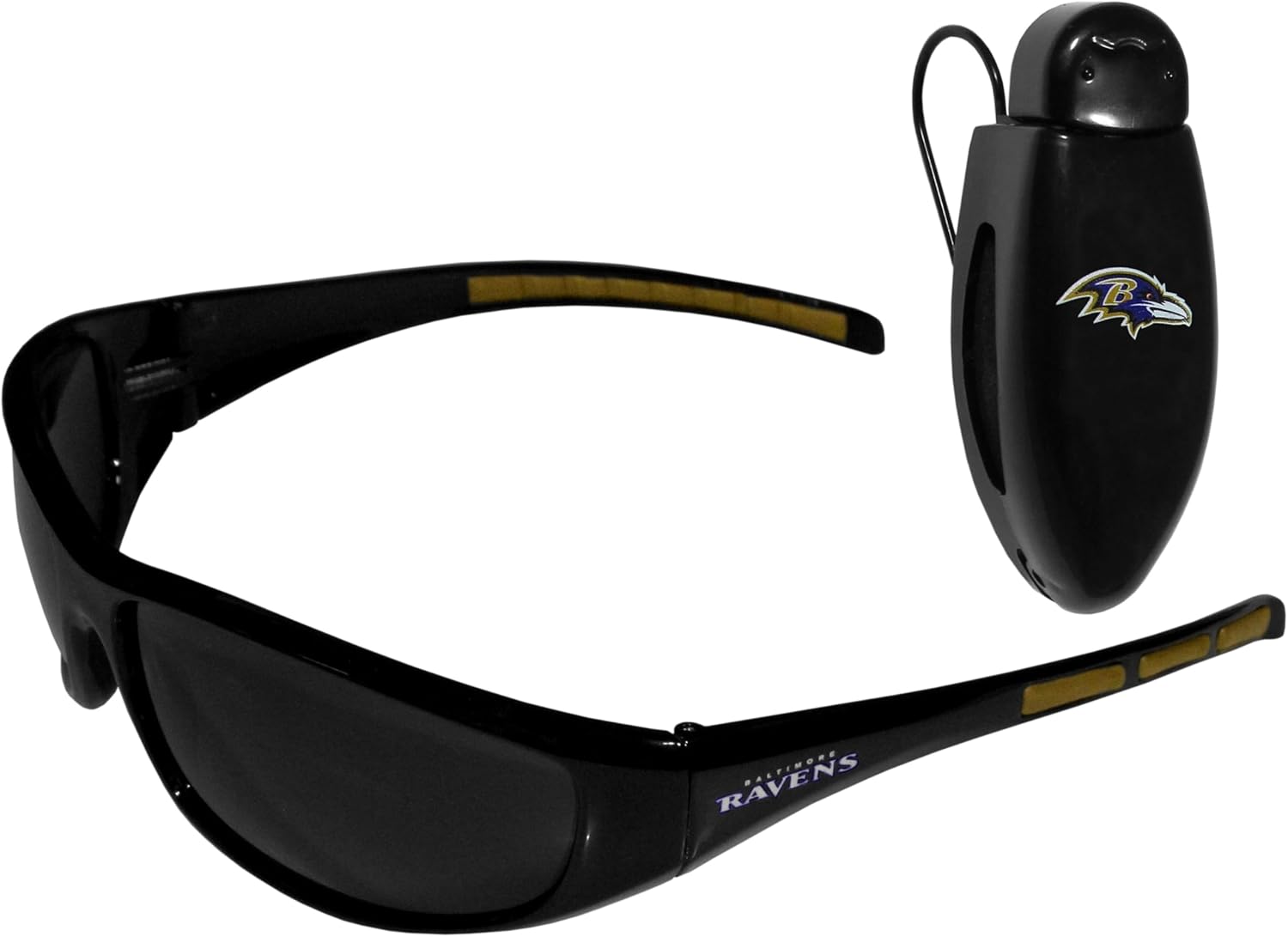 Siskiyou Sports NFL Baltimore Ravens Wrap Sunglass with Visor Clip, One Size, Team Colors