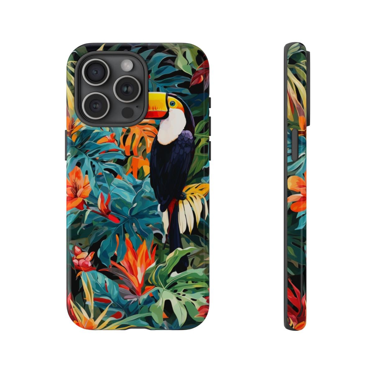 Coque iPhone 15 Pro Max feuillage tropical vert antichoc rigide