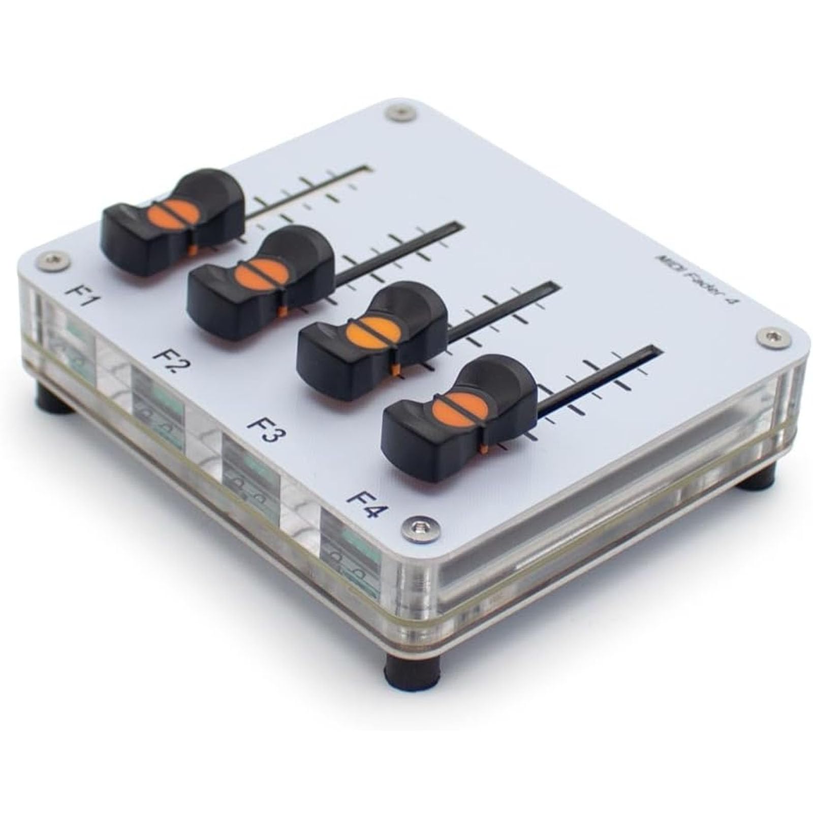 Fader Midi De 4 Canales Y 42 Mm, Mezclador Deslizante Midi Delgado De 4 Pistas, Interfaz USB, Mapeo CC Personalizado, para Software DAW Y Edición En Estudios De Producción Musical.