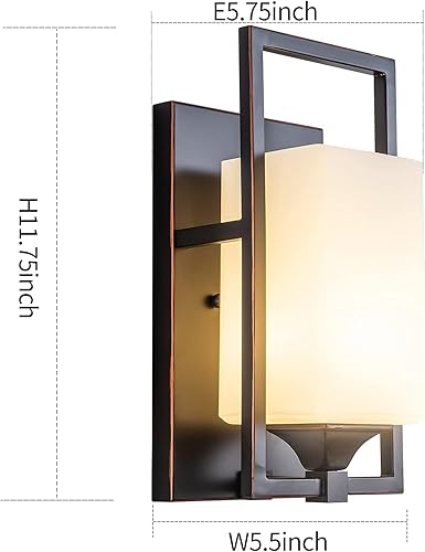 Miniatura 3 de Vintage Bronze Sconces Wall Lighting 1-E26 Lights Bathroom Milk Glass Wall Light Fixtures Indoor Vanity Lights Hallway Bedroom Dining Room Doorway