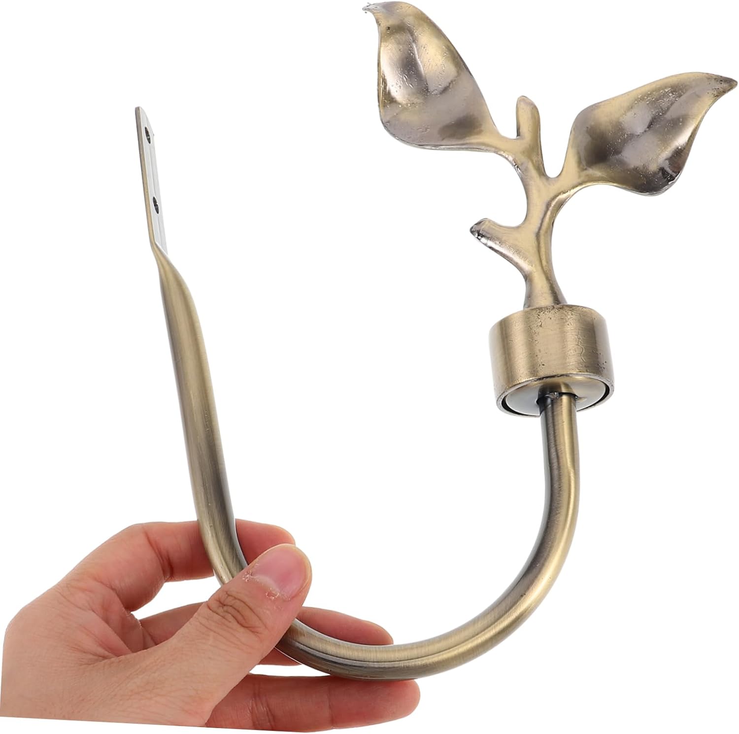 2pcs Shaped Curtain Holdbacks Retro Wall Hooks for Drapery Elegant Leaf Design Metal Tiebacks for Window Treatments Easy Installation Fit