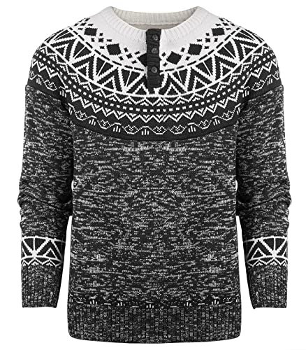 Suwangi Hombre Suéter de Navidad Jersey Invierno Sueter Manga Larga Cálido Jerseys de Punto Cuello Redondo Pullover Casual Sweater Pullover Cover