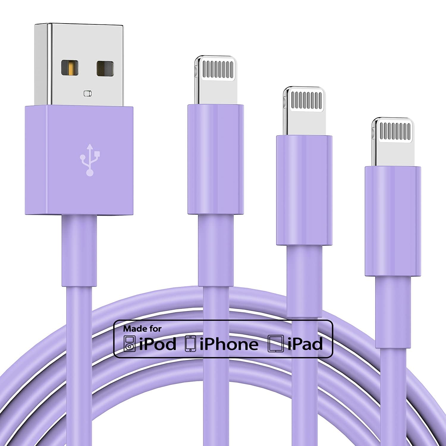 3 Pack Apple MFi Certified iPhone Charger Cable 6ft, Apple Lightning to USB Cable Cord 6 Foot, 2.4A Fast Charging,Apple Phone Long Chargers for iPhone 14/13/12/11/11 Pro/11 Max/X/XS/XR/XS Max/8/7/6 — Amazon image 11