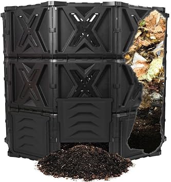 Compost Compost Composter, 11.6 gal 540 L, Large Capacity Composter, DIY Composter, Garbage Bin, Container, Composter, Organic Fertilizer, Leaves Treatment, Bucket, Leaves Treatment, Composter, Home