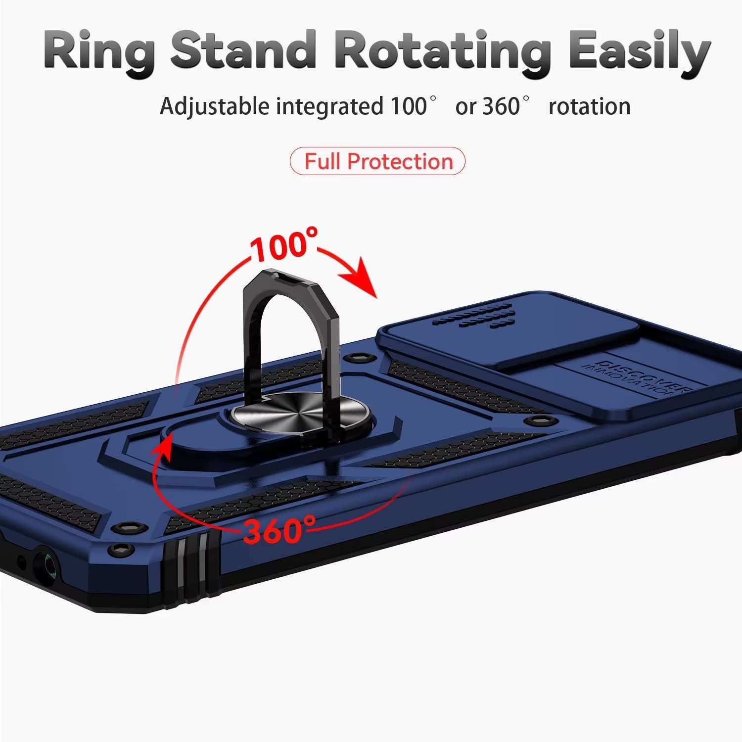 Custodia ESONG Per Xiaomi Redmi Note 10 4G – Antiurto Grado Militare Con Anello Magnetico 360° E Copriobiettivo