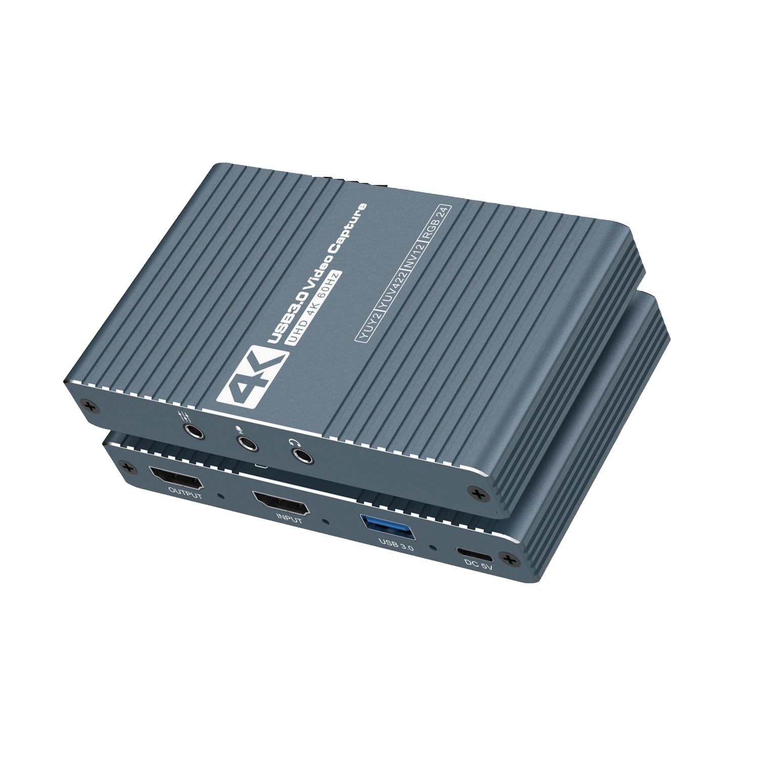 Grey 4K 60Hz USB Audio Video Capture Card Streaming for P5/Switch/Camera/PC/OBS with a USB Cable-image-1