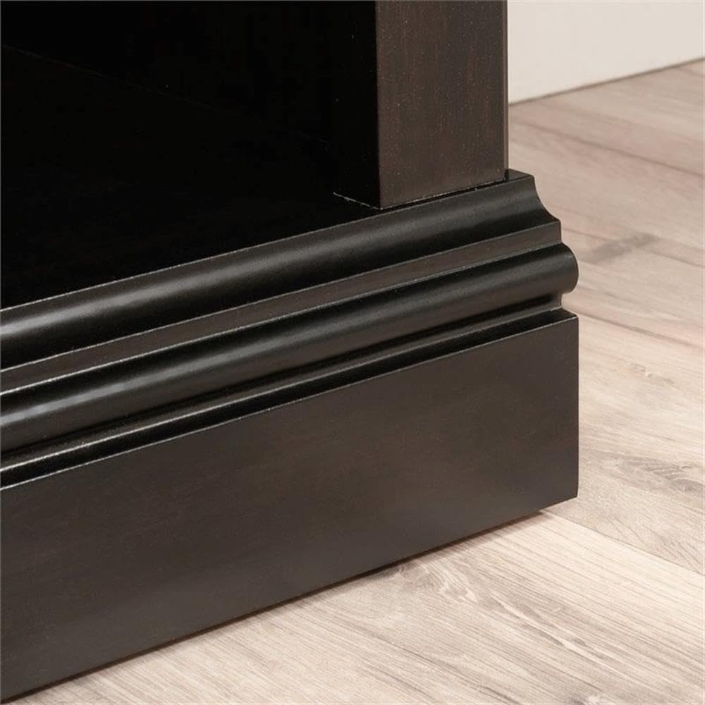 Pemberly Row Traditional 5-Shelf Bookcase, Engineered Wood, Estate Black Finish, 69.75" H x 35.25" W x 13.25" D, Adjustable Shelves, Storage and Display Solution for Home, Office or Bedroom