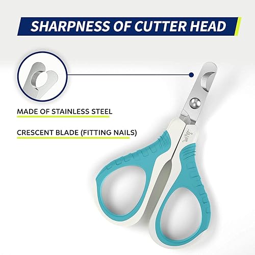 Miniatura 7 de WePet Cortaúñas para mascotas U07.1, recortadora profesional de garras, tijeras dobladas especiales para gatos, gatitos, perros, cachorros, animales