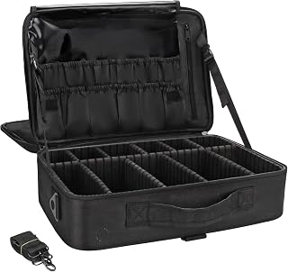 LACOPINE Nylon 28Cms Large Makeup Organizer Bag Travel Train Case Portable Cosmetic, Artist Storage Bag With Adjustable Di... Price In India
