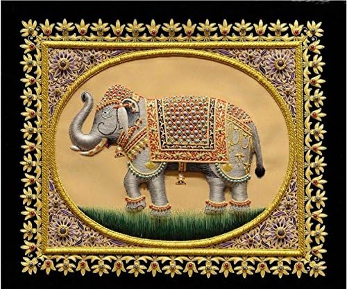 Jewel Zari Carpet Wall Hanging with Zari/zardozi Hand Embroidery Home Decor 5'x4' (5'x4')