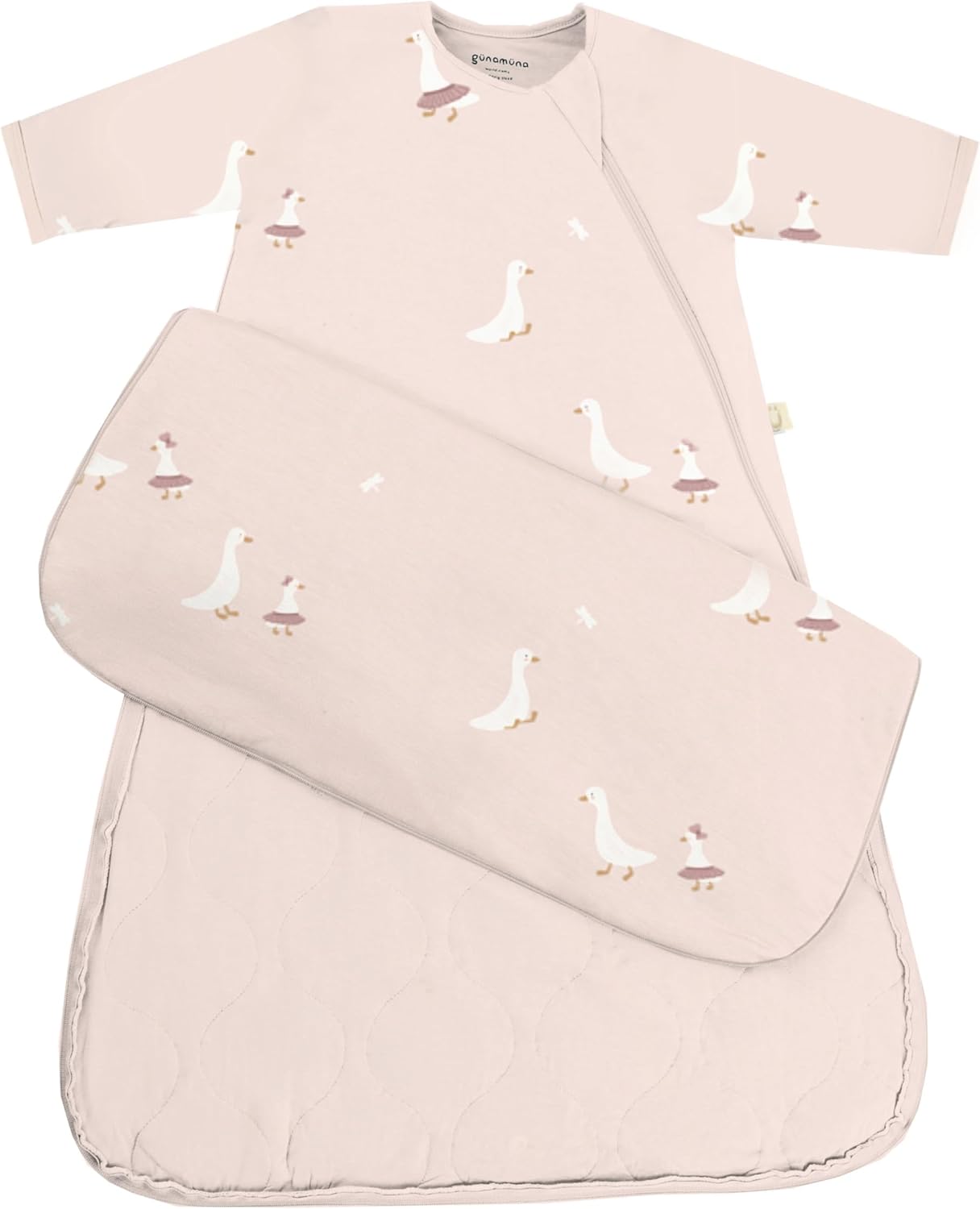 GUNAMUNA Long-Sleeve Sleep Sacks for Babies and Infants, 0.5 TOG, Soft Rayon, Easy Diaper Changes