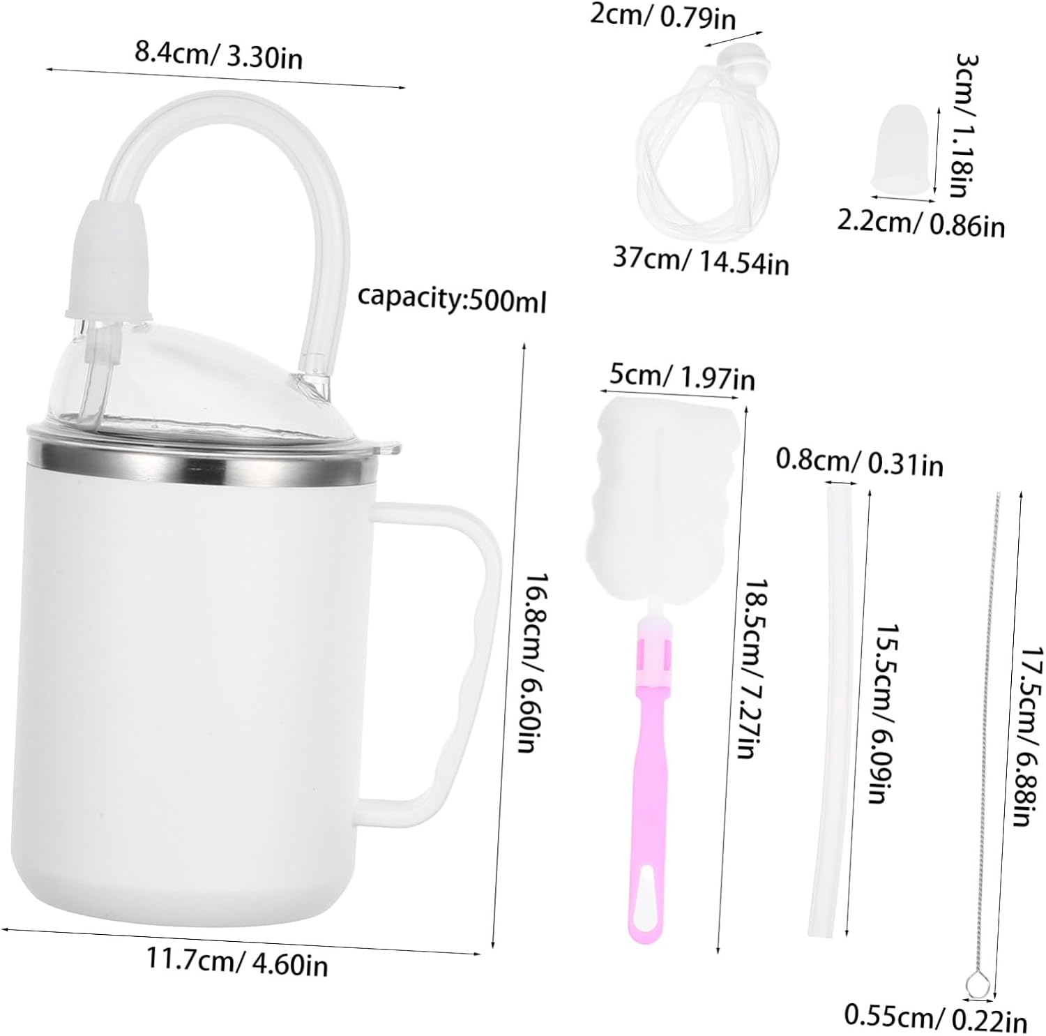 Adult Sippy Cup for Elderly with Straw Lightweight Leakproof Feeding Mug with Anti-choking Design Comfortable Grip for Safe Drinking and Home Care