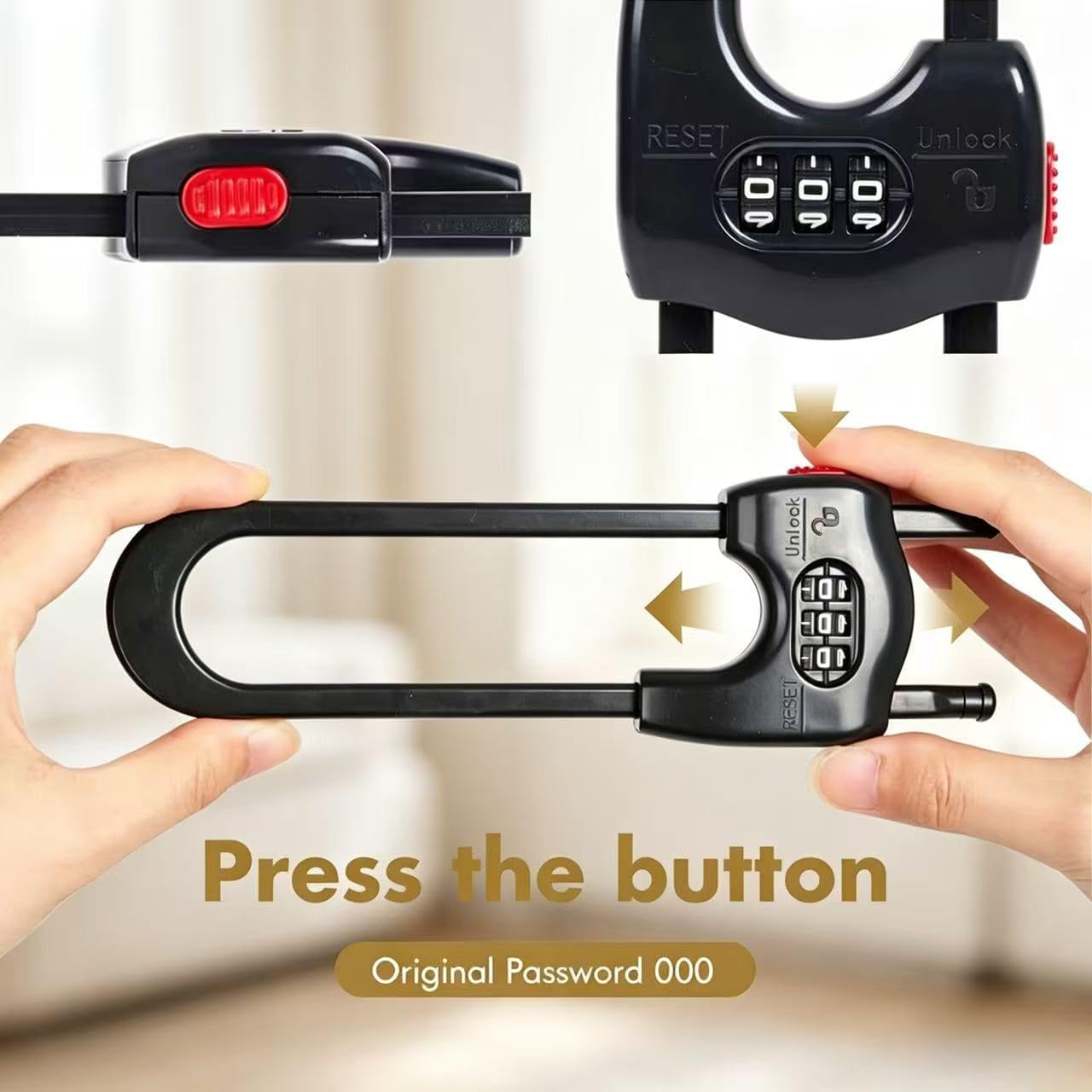 Upgrade 2 Packs Sliding Cabinet Locks, Baby Proofing U-Shaped Child Safety Latches ，Childproof Latches for Knobs, Handles on Kitchen Doors and Home Drawers Closet (Black, 2)